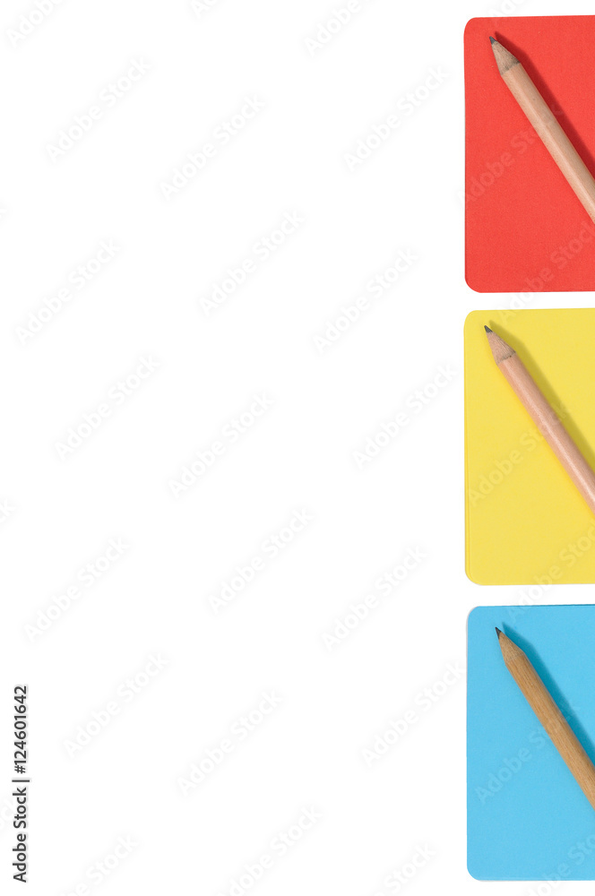 Colorful paper notes set on white background Colorful paper notes set on white background