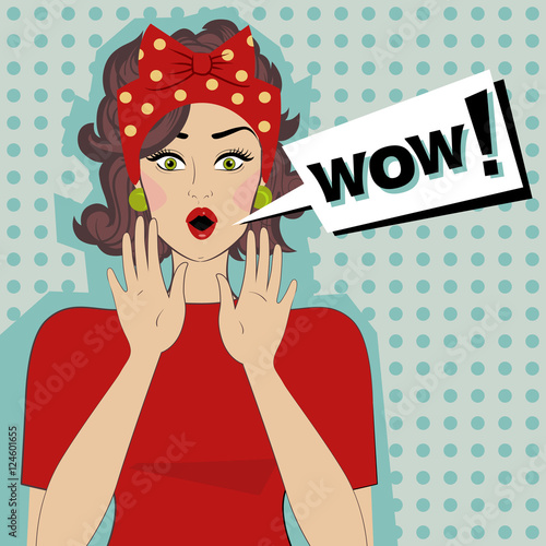 Woman and speech bubble.
