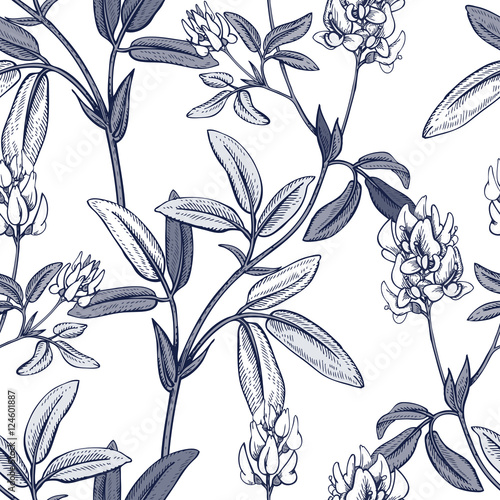 Seamless vector floral pattern.