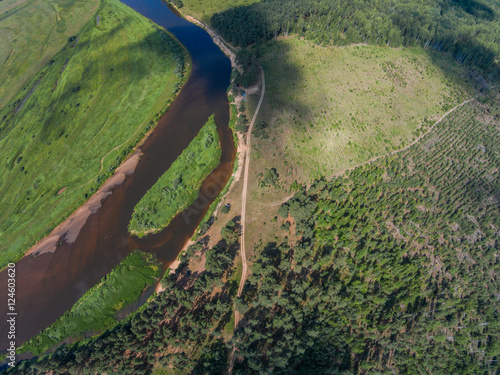 Place the "Island" (guardians). Here a halt for kayakers. The River Mologa.