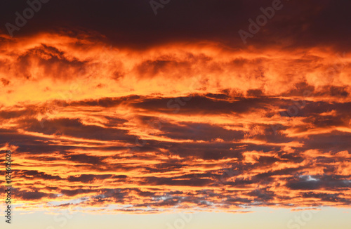 Unusual beautiful clouds in the sky at sunset, without photo filters © mila_1989