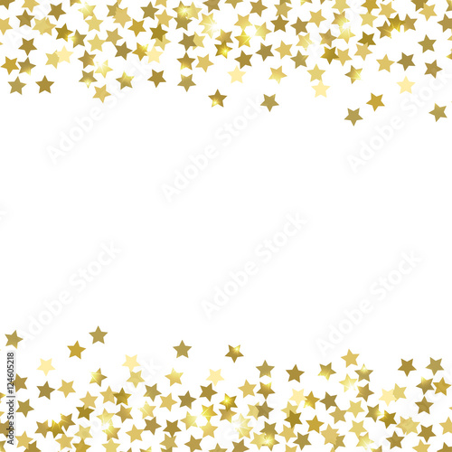 Golden confetti in the shape of stars.