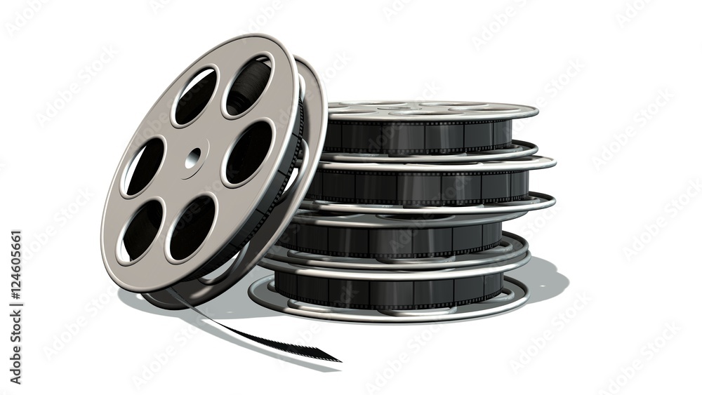 Obraz premium movie film reels isolated on white