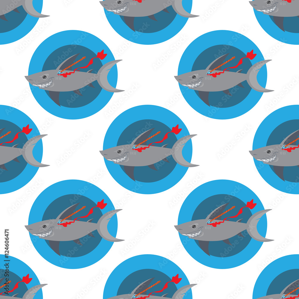Seamless pattern for design surface Wounded shark. Seamless pattern for design surface Wounded shark.