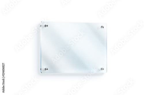 Download Blank Glass Sign Plate Wall Mounted Mockup Clipping Path 3d Rendering Clear Acrylic Signboard Design Mock Up Empty Shiny Nameplate Holder Fixed On White Wall Office Door Glassy Signage Template Stock Illustration