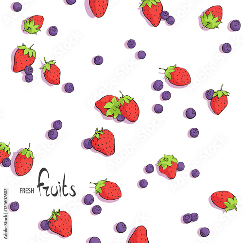Fototapeta Naklejka Na Ścianę i Meble -  Berries on a white background