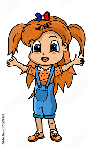 Girl in overalls