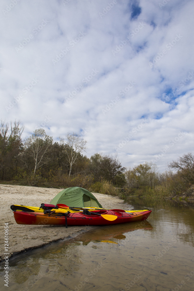 Fototapeta premium Kayaking on the river.