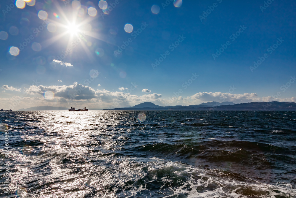 Naklejka premium 津軽海峡の波しぶき