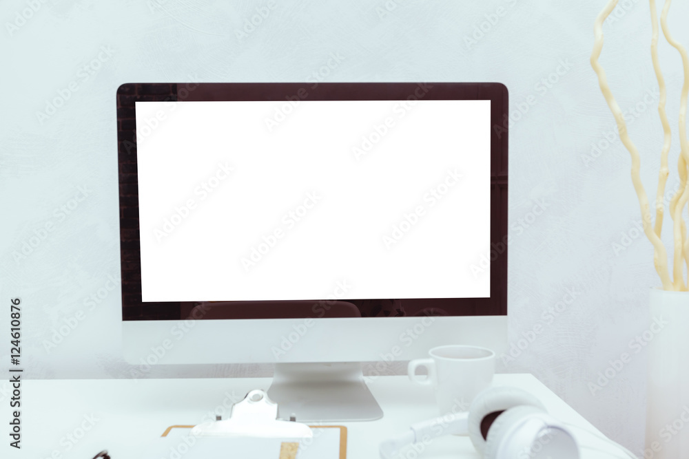 Fototapeta premium working table with computer