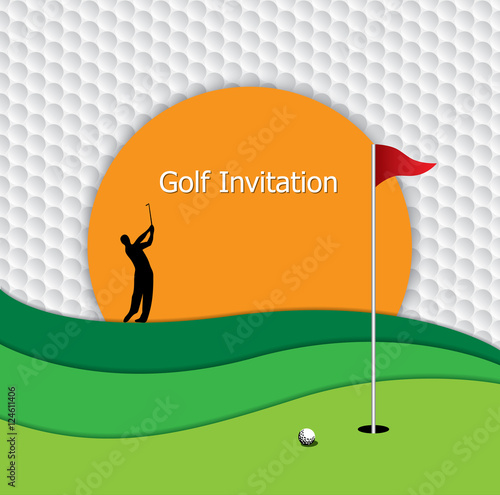Golf invitation graphic design