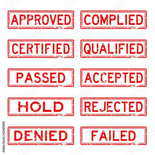 Grunge red business rubber stamp about decision concept (Approve