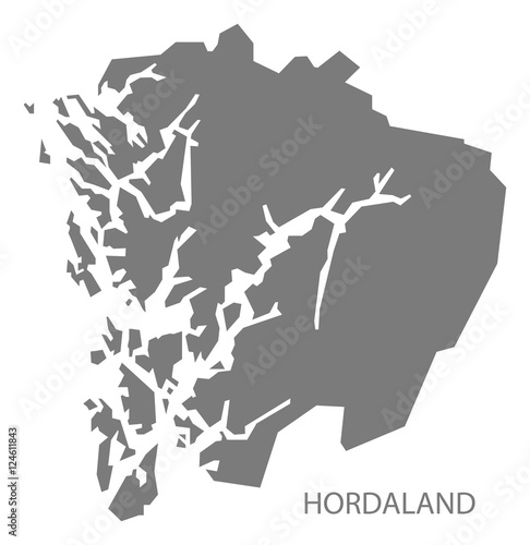 Hordaland Norway Map grey