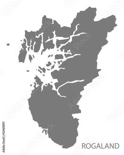 Rogaland Norway Map grey