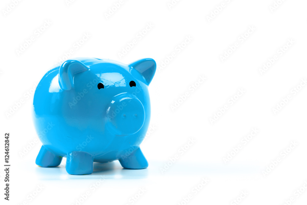 Blue piggy bank or money box