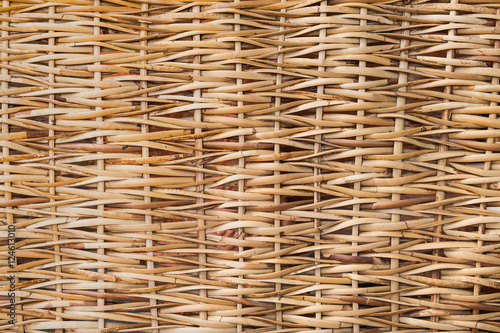 Фотография Retro woven wood pattern background and texture