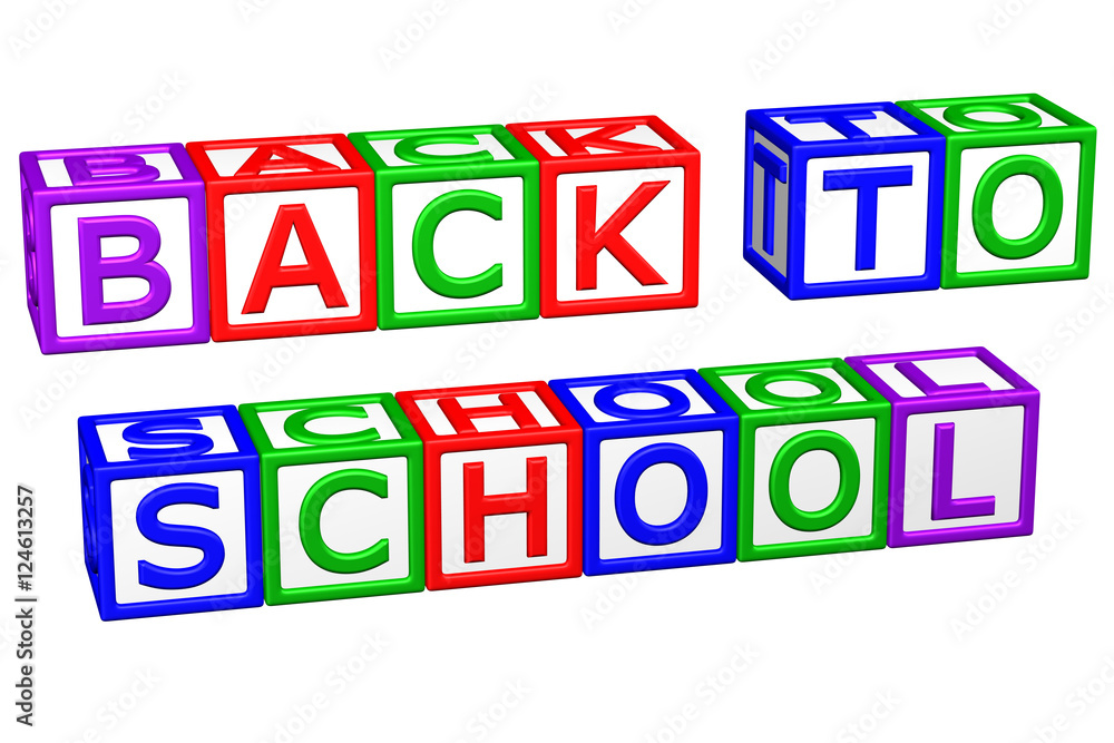 Blocks with word: Back to School. 3D rendering. Blocks with word: Back to School. 3D rendering.