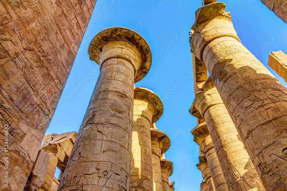 Great Hypostyle Hall, Temples of Karnak, Luxor, Egypt, HDR Image.