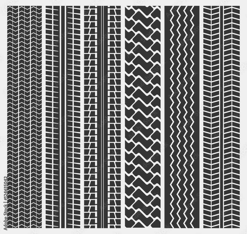 Set of multiple car tire or truck tyre patterns Set of multiple car tire or truck tyre patterns