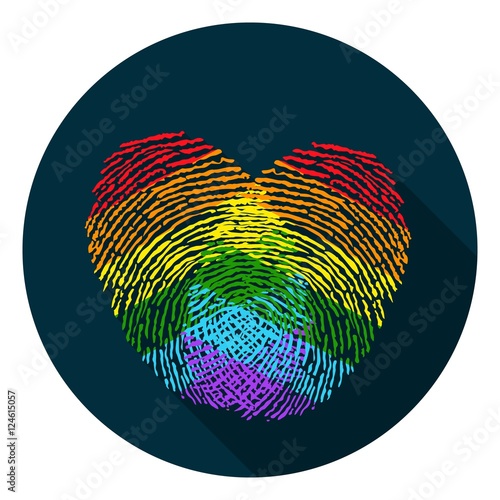 Imprint icon in flat style isolated on white flat. Gay symbol stock vector illustration.