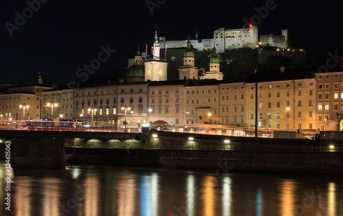 Old historic city of Salzburg in Austria by night © disq