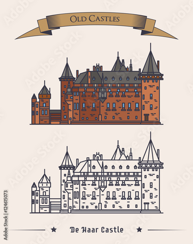 Architecture of de haar castle in netherlands