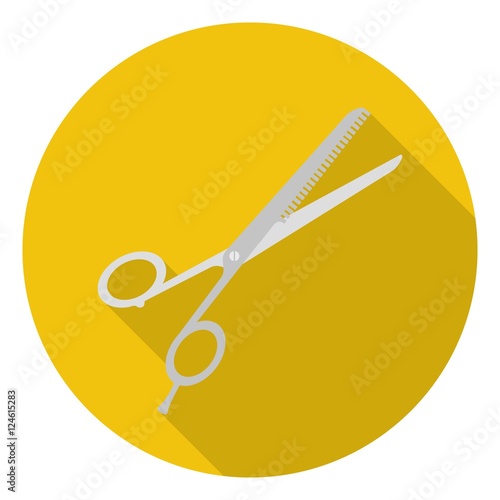 Thinning shears icon in flat style isolated on white background. Hairdressery symbol stock vector illustration.