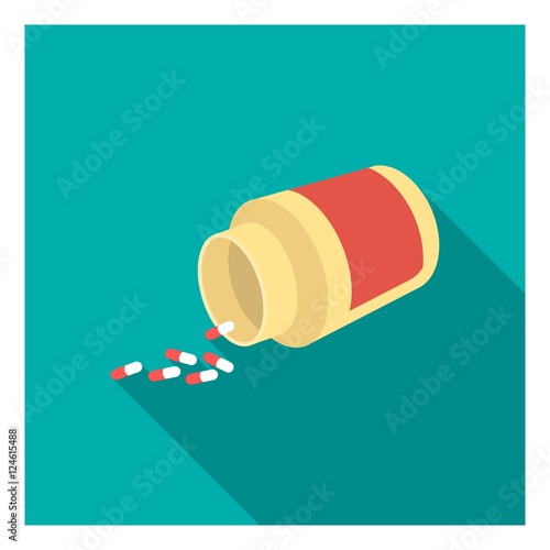 Medicines icon in flat style isolated on white background. Medicine and hospital symbol stock vector illustration.