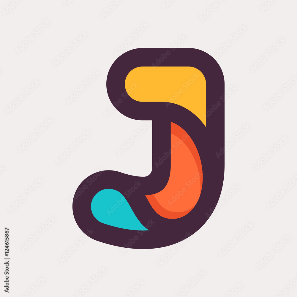 J letter colorful logo. Flat style design. J letter colorful logo. Flat style design.