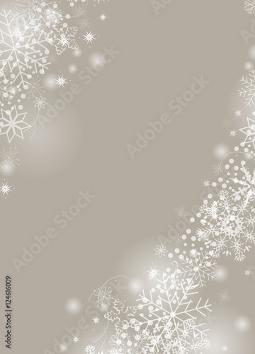 weihnachtlicher Hintergrund mit weißen Schneekristallen photo