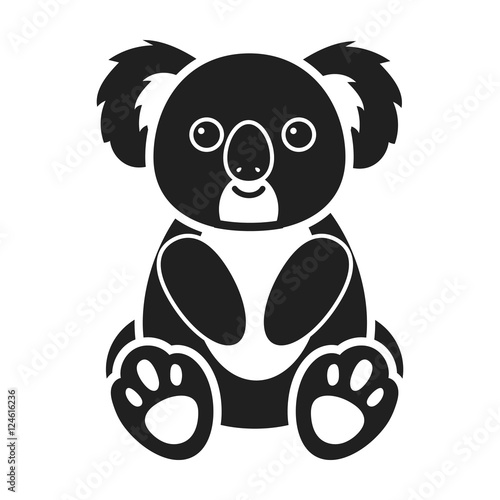 Koala icon in black style isolated on white background. Animals symbol stock vector illustration.