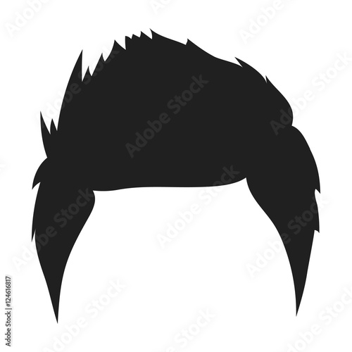 Man's hairstyle icon in black style isolated on white background. Beard symbol stock vector illustration.