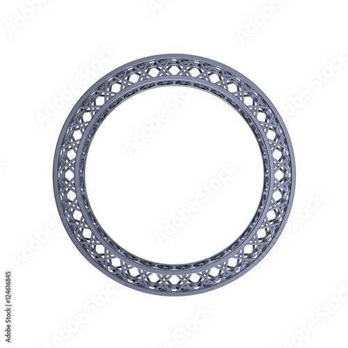 Truss frame in form of circle.3D rendering illustration.