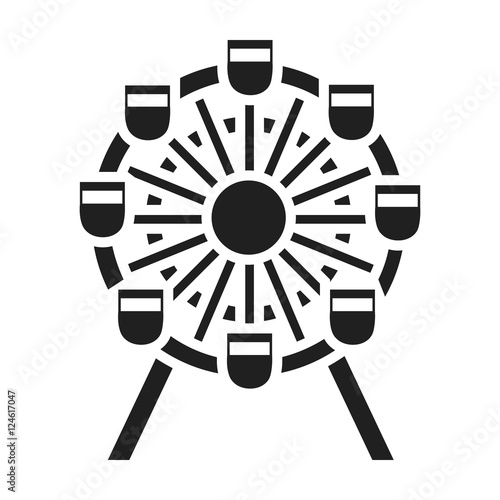 Ferris wheel icon in black style isolated on white background. Building symbol stock vector illustration.