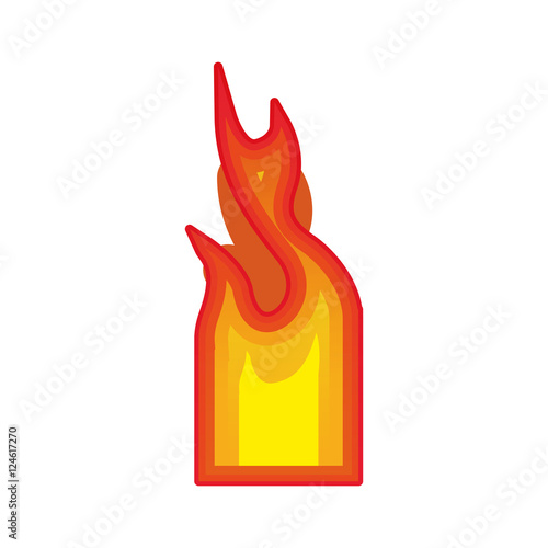 fire flame burning element icon over white background. vector illustration