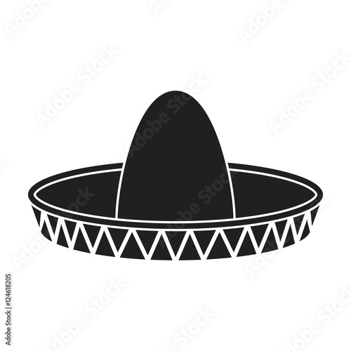 Sombrero icon in black style isolated on white background. Hats symbol stock vector illustration.