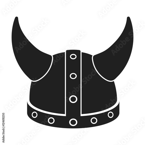 Viking helmet icon in black style isolated on white background. Hats symbol stock vector illustration.