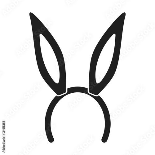Bunny headband icon in black style isolated on white background. Hats symbol stock vector illustration.