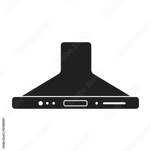 Exhaust hood icon in black style isolated on white background. Household appliance symbol stock vector illustration.