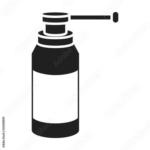 Throat spray icon in black style isolated on white background. Medicine and hospital symbol stock vector illustration.