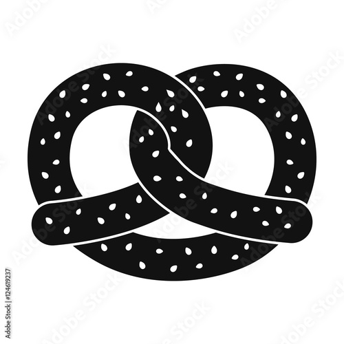 Wallpaper Mural Pretzel icon in black style isolated on white background