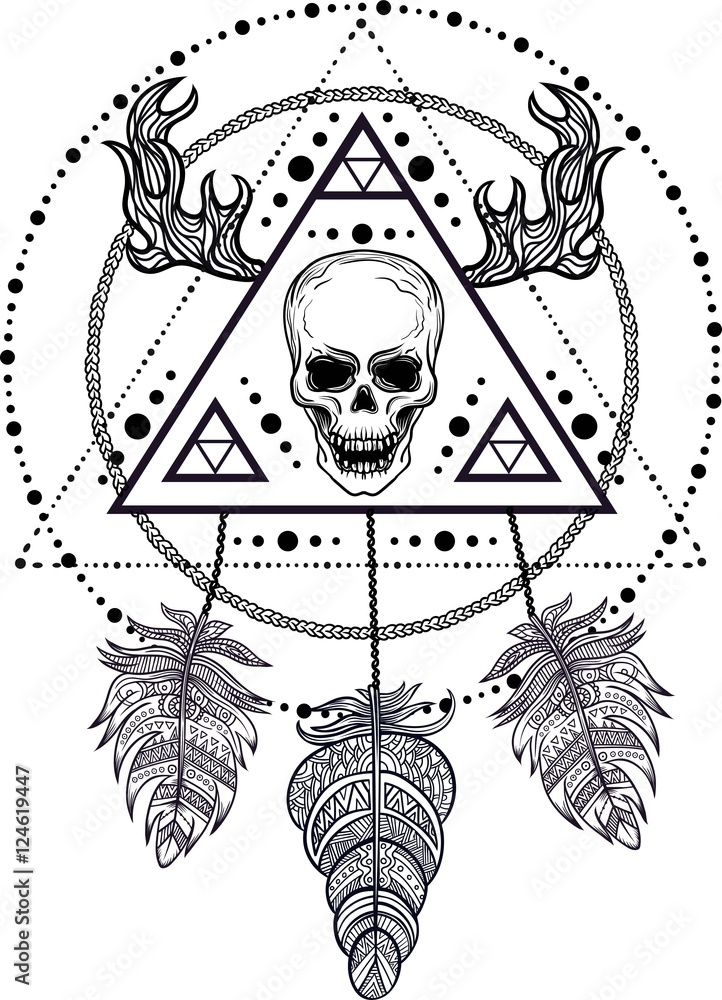 Blackwork Military Symbols Tattoo Design – Tattoos Wizard Designs