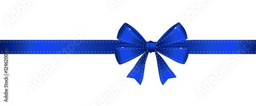 Schleife mit Naht - Blau