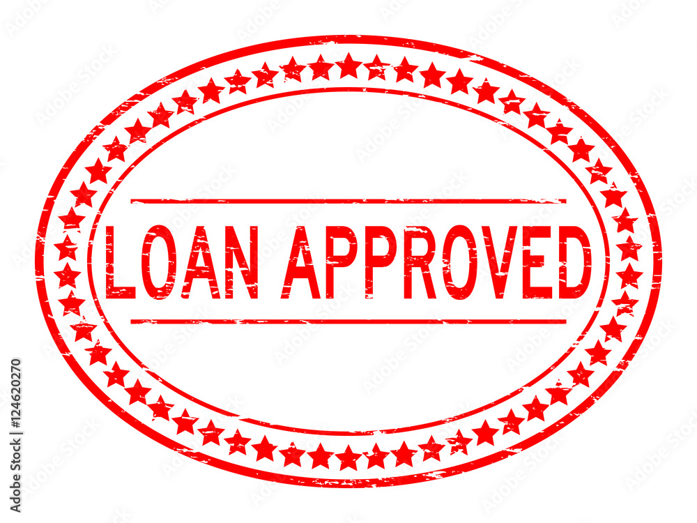 Grunge red loan approve oval rubber stamp Grunge red loan approve oval rubber stamp