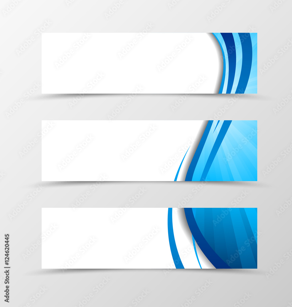 Set of header banner dynamic wave design