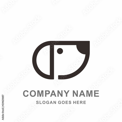 Simple Puppy Dog Animal Pets Veterinary Care Stock Vector Logo Design Template