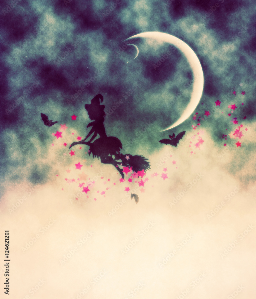 Witch and Crescent Moon