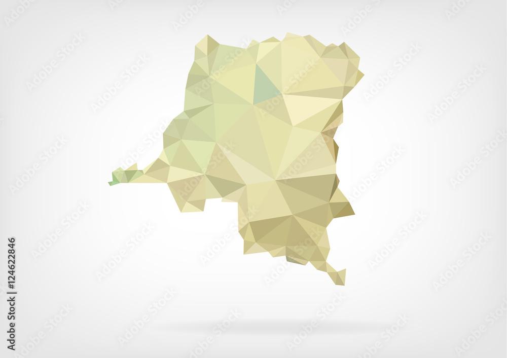 Low Poly Map of Democratic Republic of Congo Stock Vector | Adobe Stock