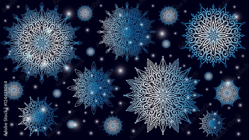 Snowflake winter set. Vector Snowflake winter set. Vector