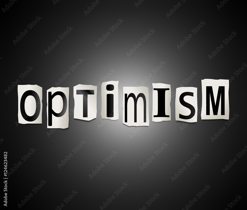 Optimism word concept.